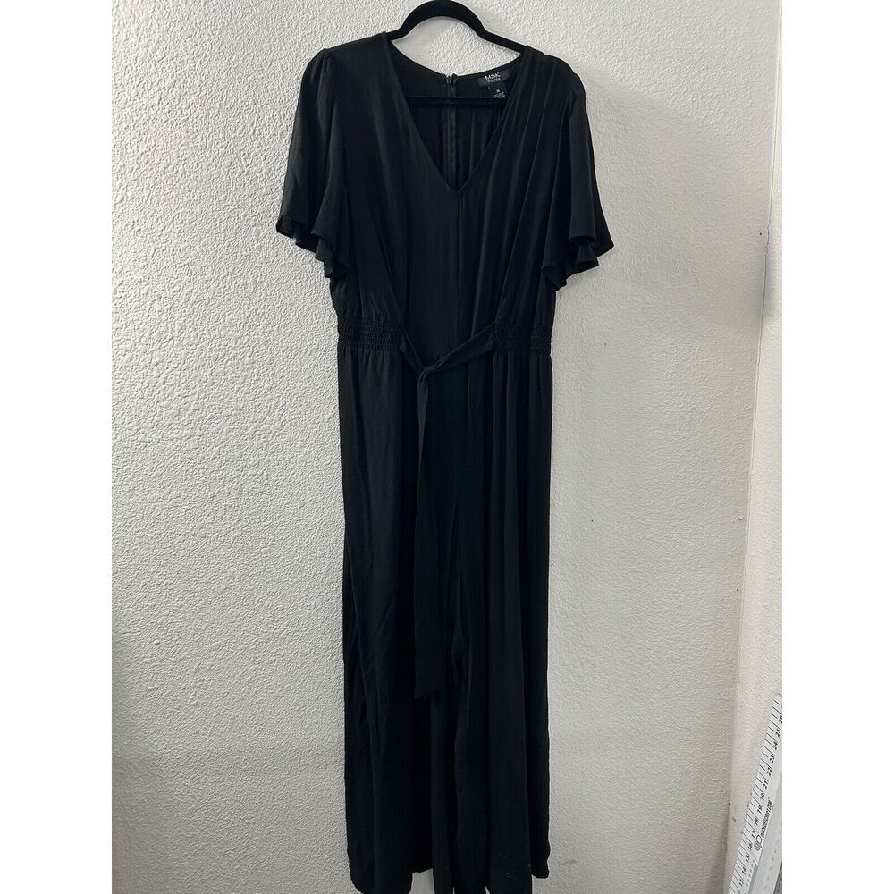 MSK Womens Black Size XL Short Sleeve Jumpsuit Pants Feminine Night Life‎ Comfy